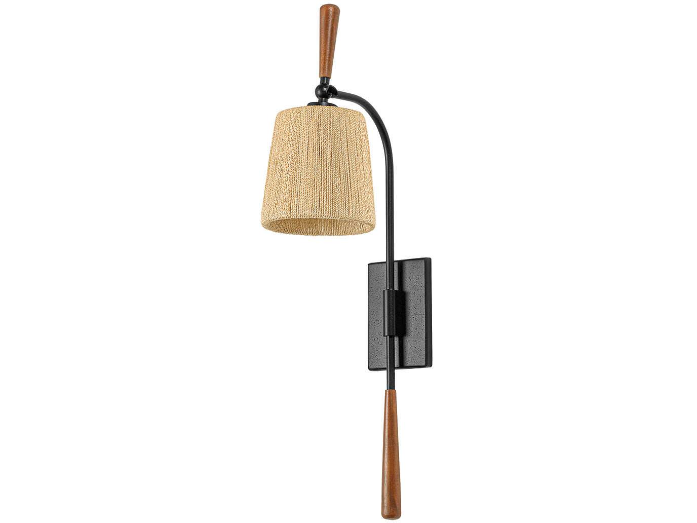 Troy Lighting Harlyn 1-Light Textured Black Wall Sconce