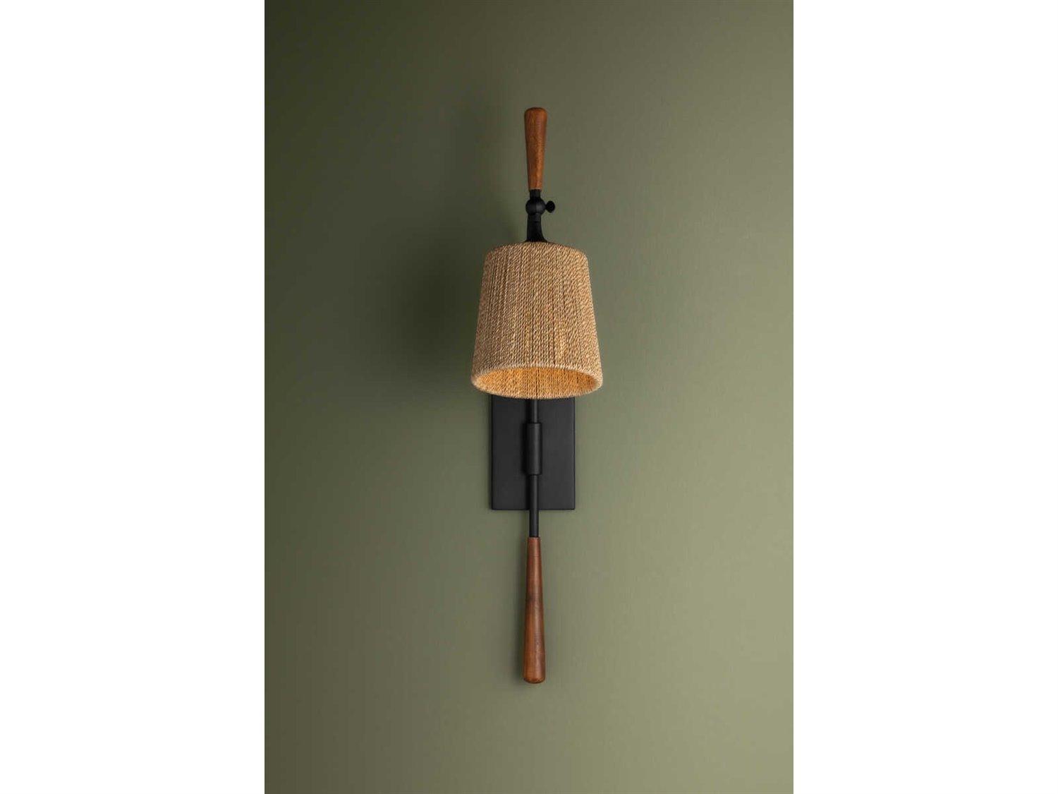 Troy Lighting Harlyn 1-Light Textured Black Wall Sconce