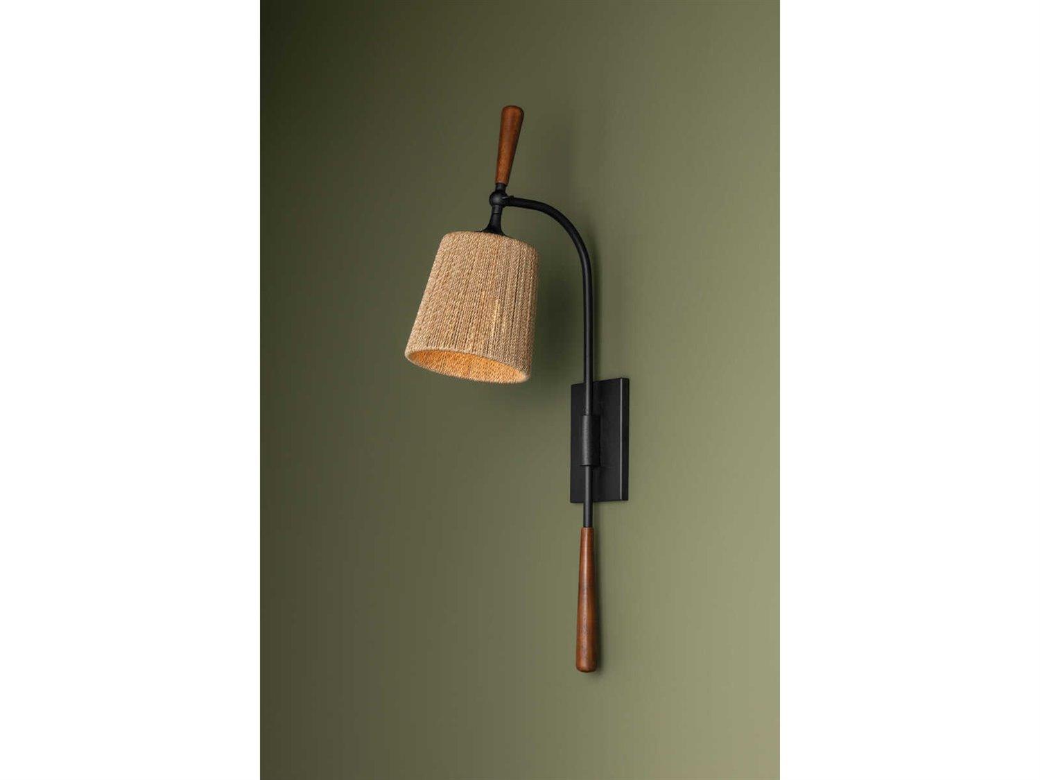 Troy Lighting Harlyn 1-Light Textured Black Wall Sconce
