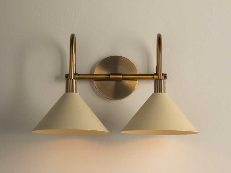 Troy Lighting Jovani 2-Light Patina Brass Soft Sand Vanity Light