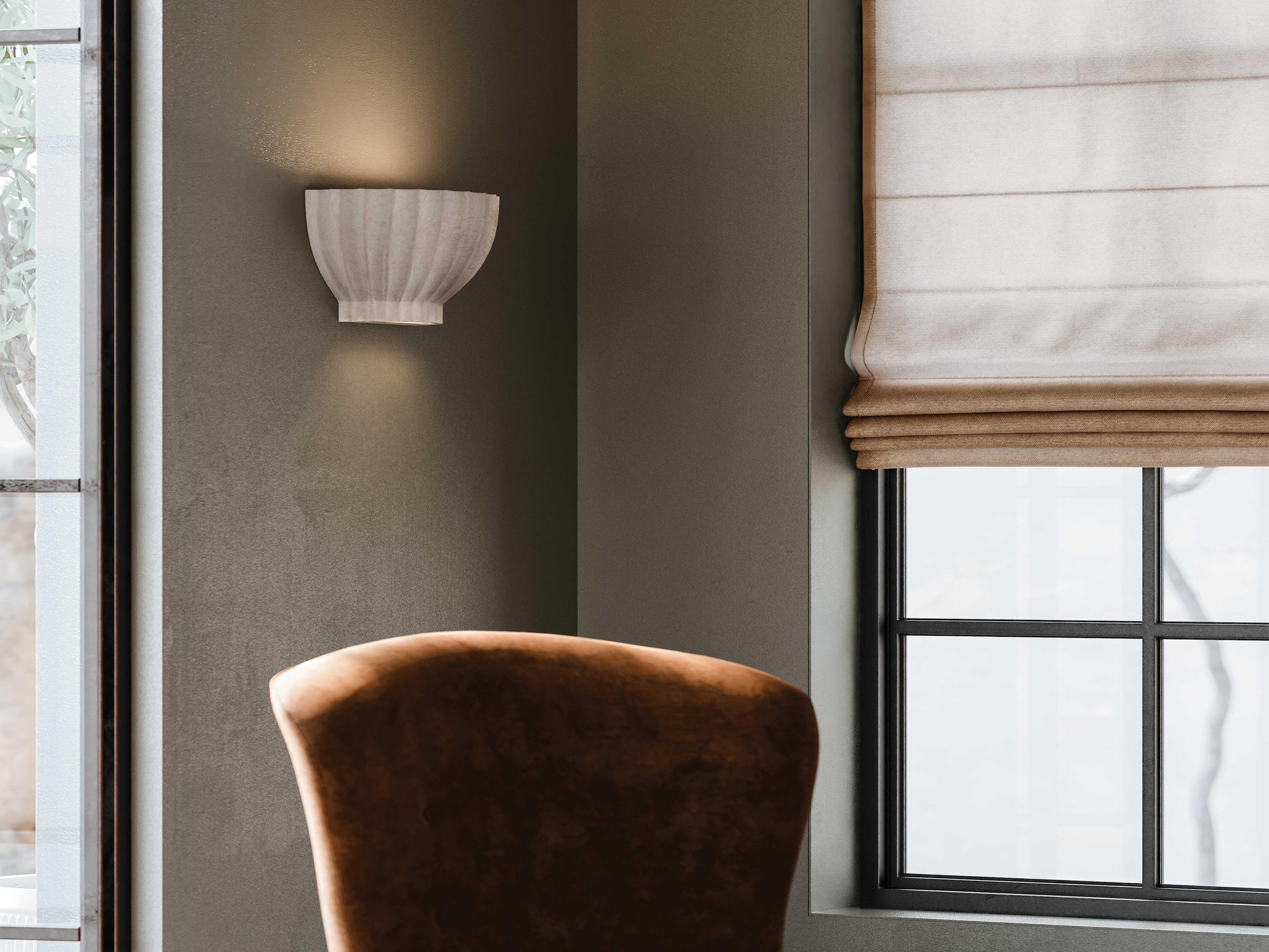 Troy Lighting Efron 1-Light Soft White Ceramic Ivory Texture Wall Sconce