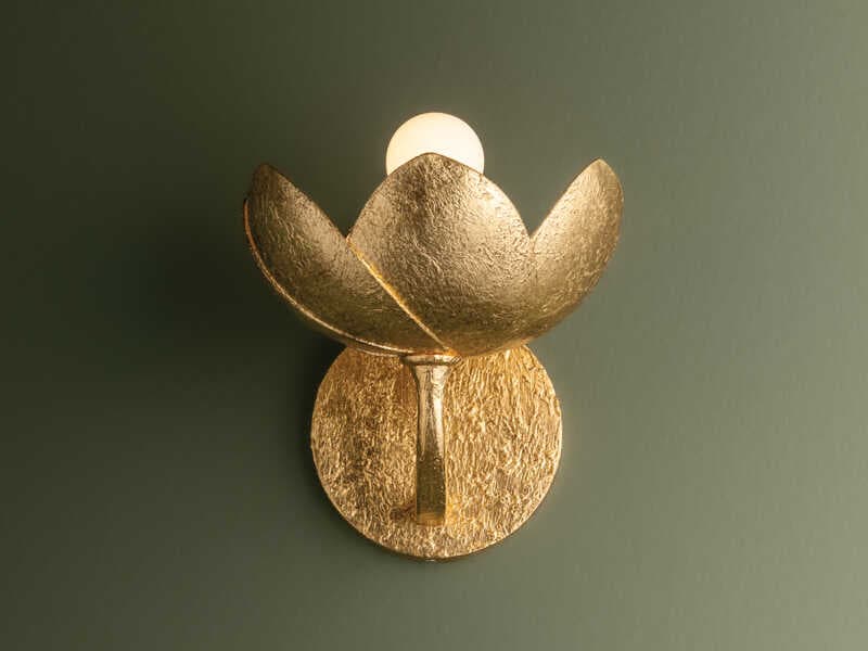 Troy Lighting Arcata 1-Light Vintage Gold Leaf Wall Sconce