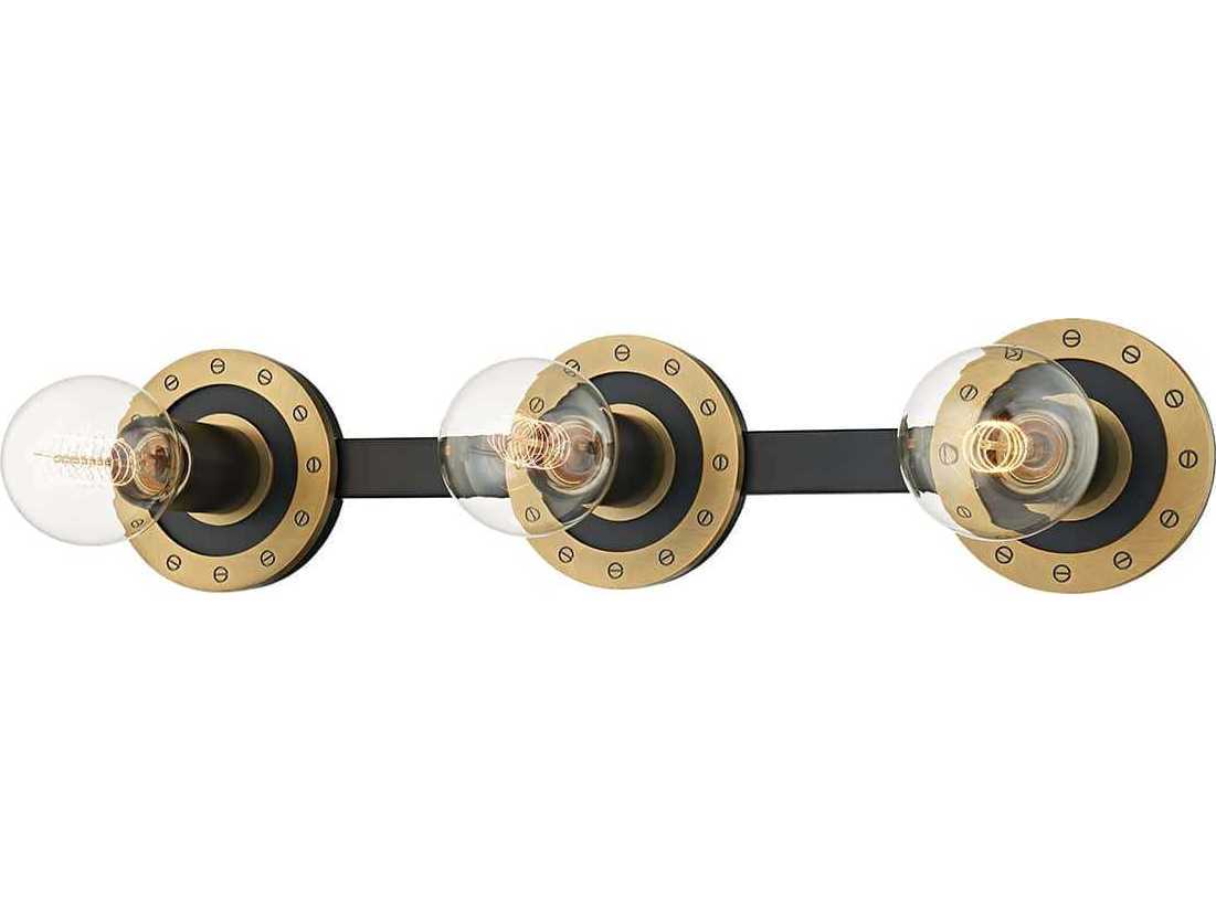 Troy Lighting Teo 3-Light Brass Black Vanity Light