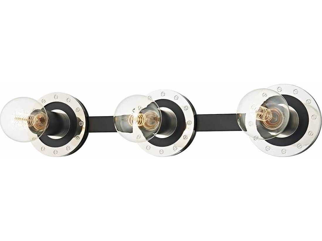 Troy Lighting Teo 3-Light Silver Black Vanity Light