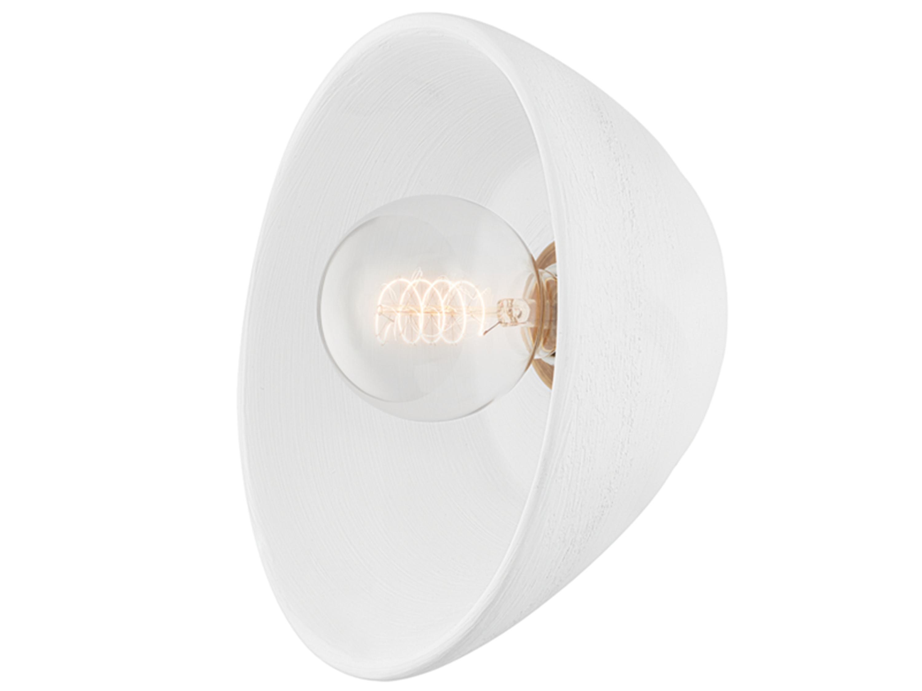 Troy Lighting Moraga 1-Light Patina Brass White Wall Sconce