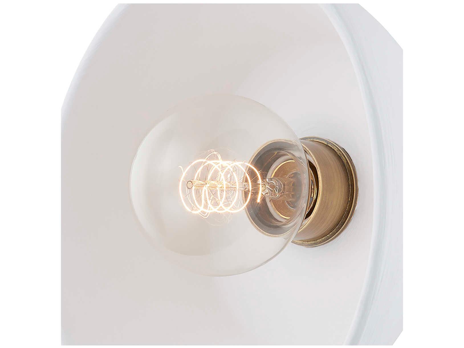 Troy Lighting Moraga 1-Light Patina Brass White Wall Sconce