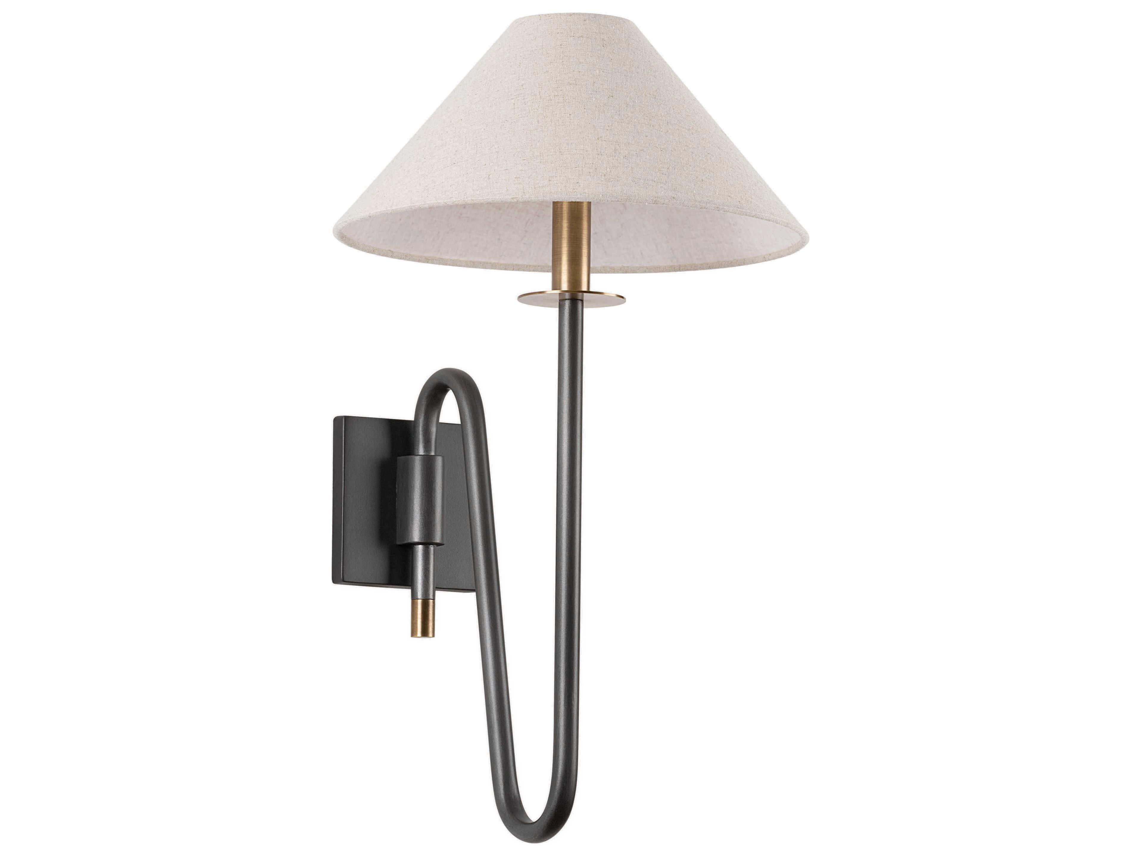 Troy Lighting Mateo 1-Light Patina Brass Graphite Wall Sconce