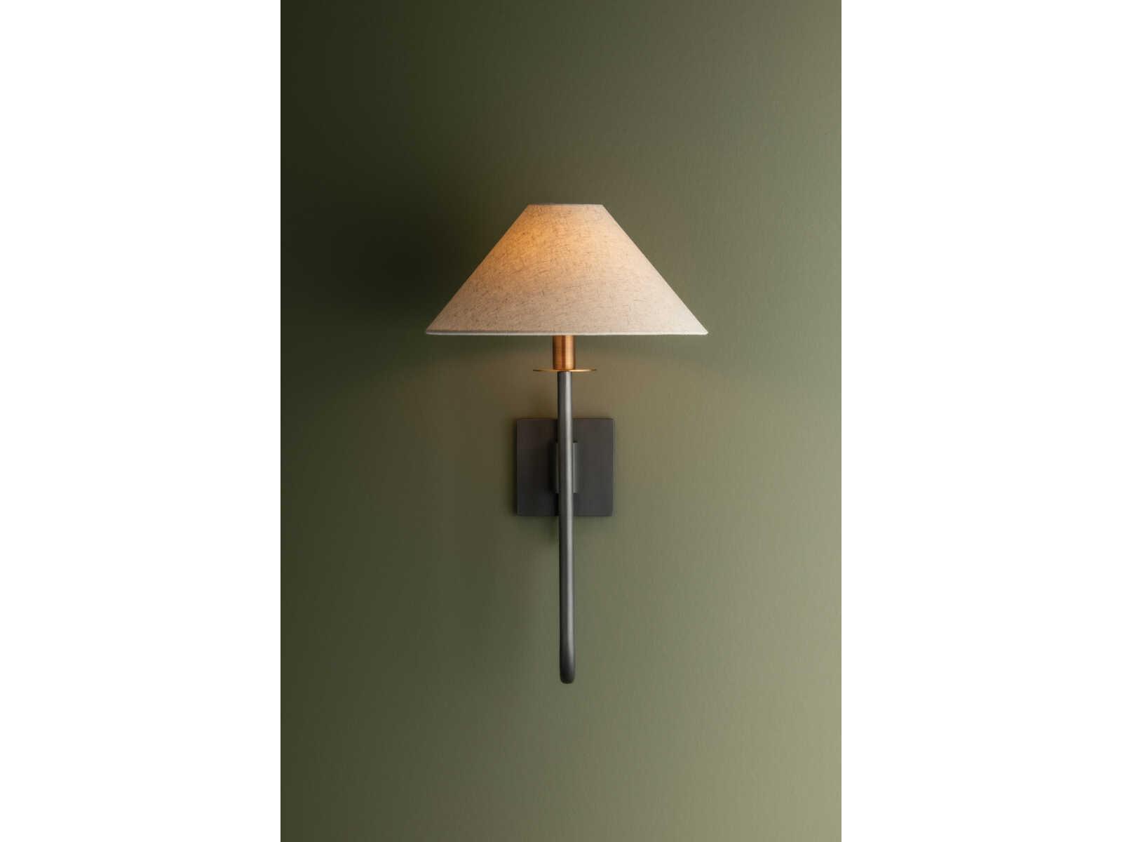 Troy Lighting Mateo 1-Light Patina Brass Graphite Wall Sconce