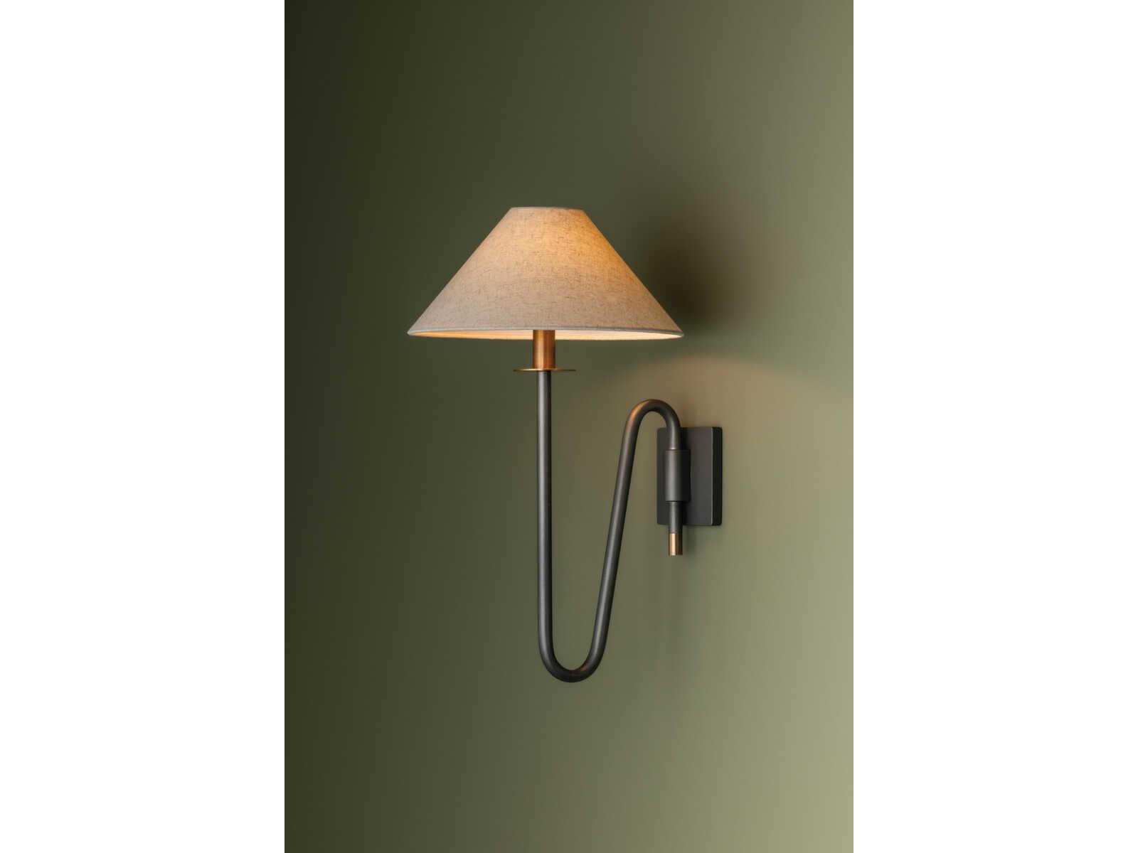 Troy Lighting Mateo 1-Light Patina Brass Graphite Wall Sconce