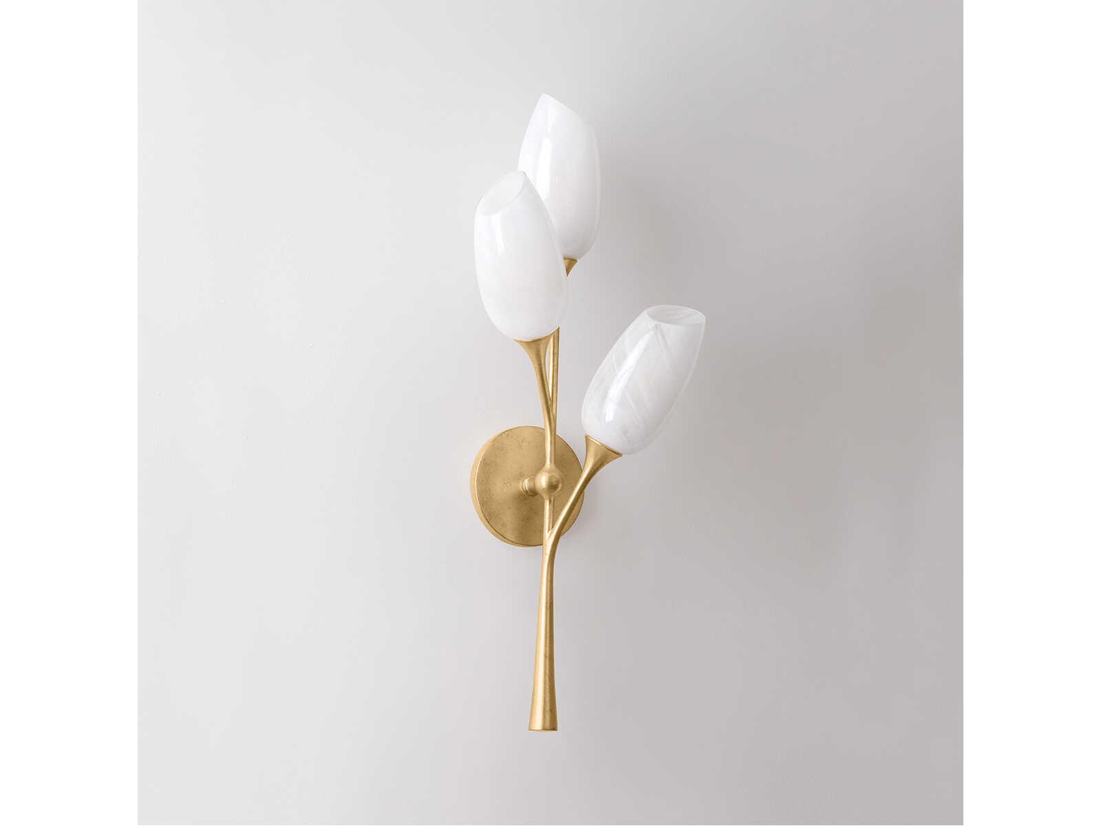 Troy Lighting Aldean 3-Light Vintage Gold Leaf Wall Sconce