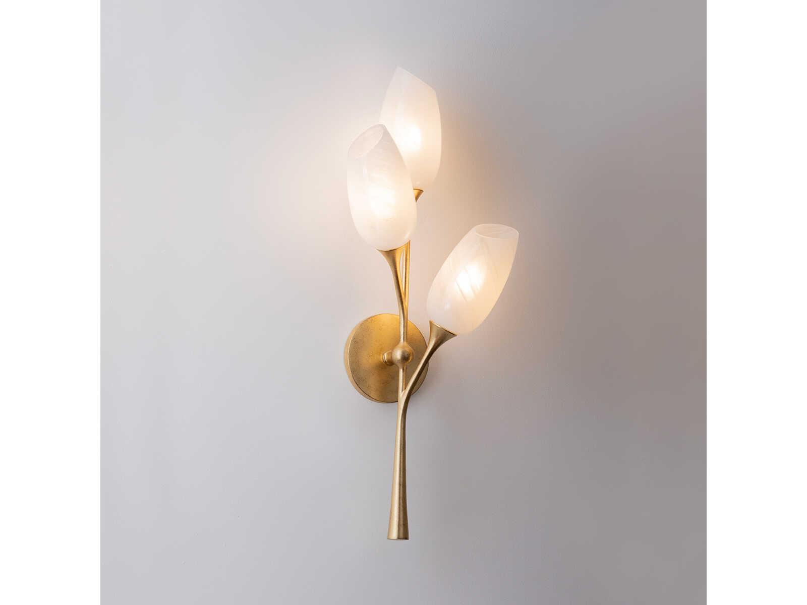 Troy Lighting Aldean 3-Light Vintage Gold Leaf Wall Sconce