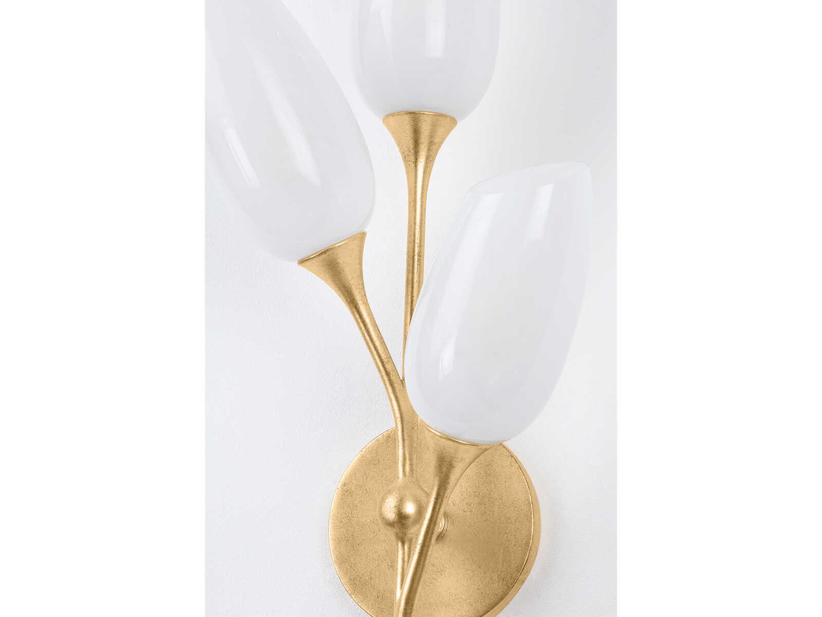 Troy Lighting Aldean 3-Light Vintage Gold Leaf Wall Sconce