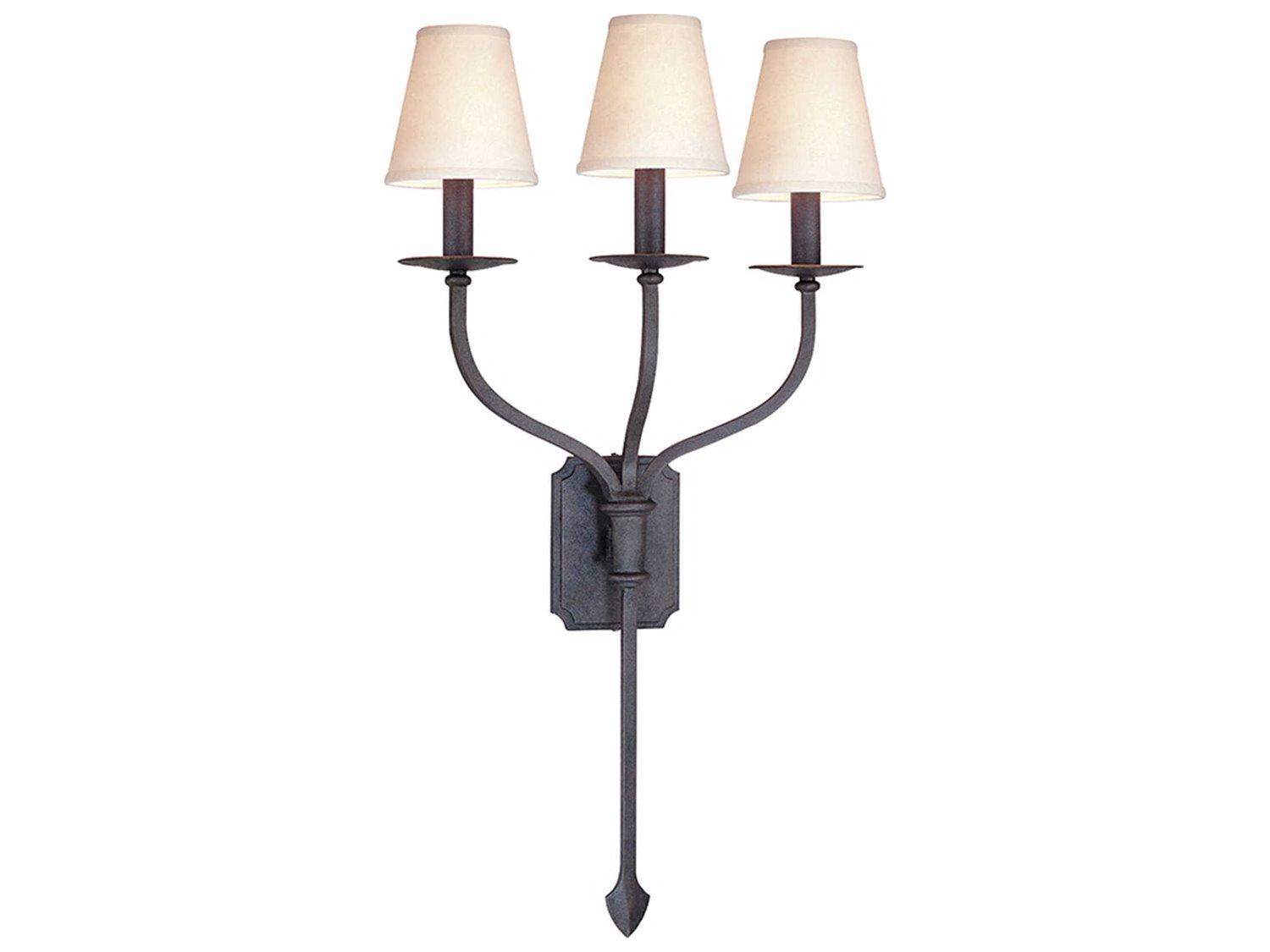 Troy Lighting La Brea 3-Light French Iron Black Wall Sconce
