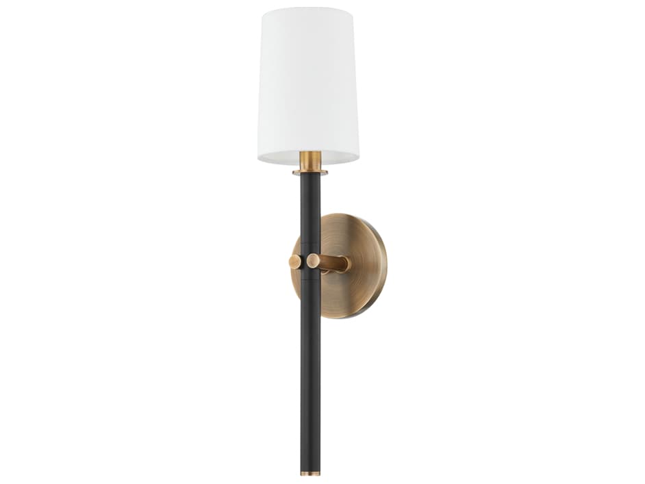 Troy Lighting Belvedere 1-Light Patina Brass Black Wall Sconce