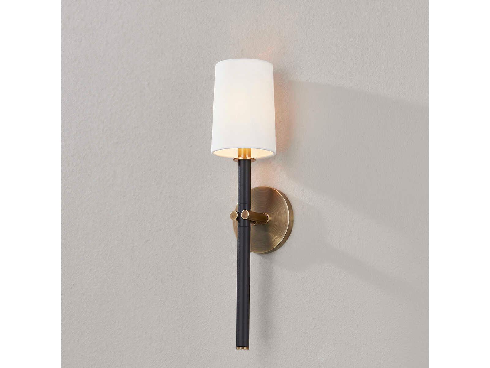 Troy Lighting Belvedere 1-Light Patina Brass Black Wall Sconce