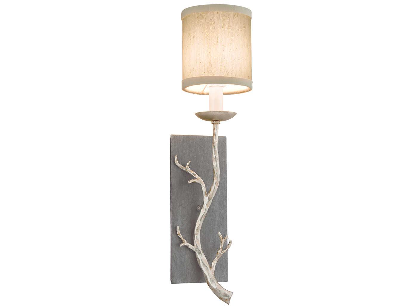 Troy Lighting Adirondack 1-Light Graphite And Silver Leaf Gray Wall Sconce