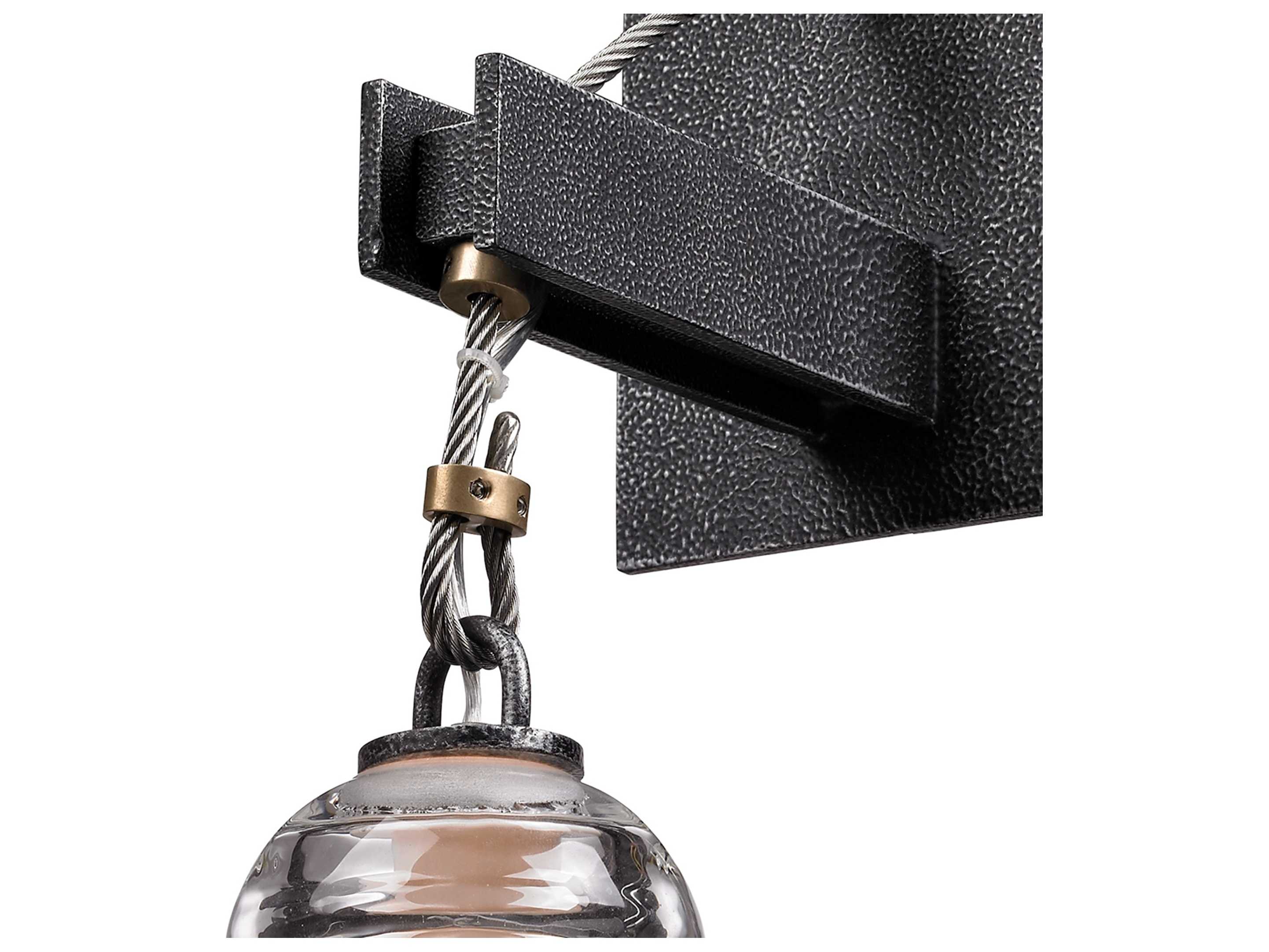 Troy Lighting Menlo Park 1-Light Old Silver Glass Wall Sconce