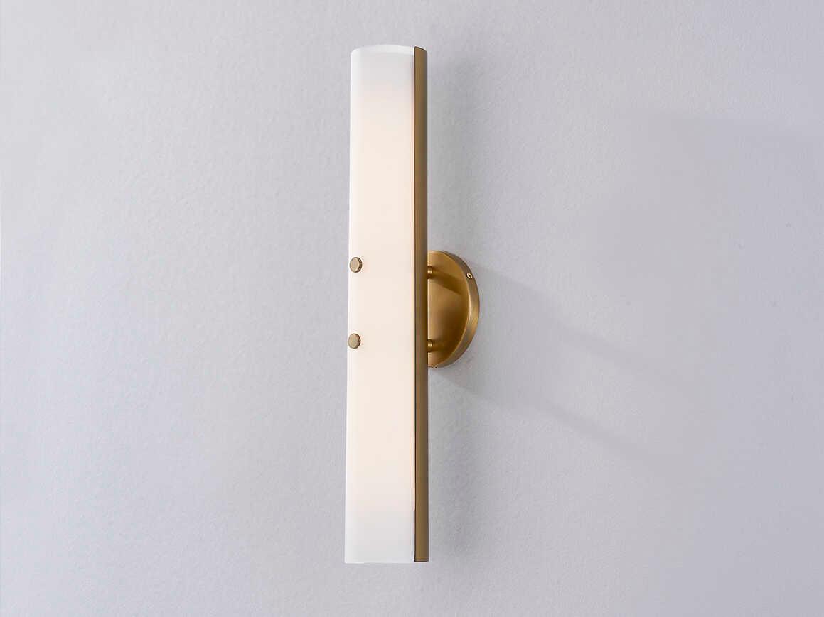 Troy Lighting Titus 1-Light Patina Brass Glass LED Wall Sconce