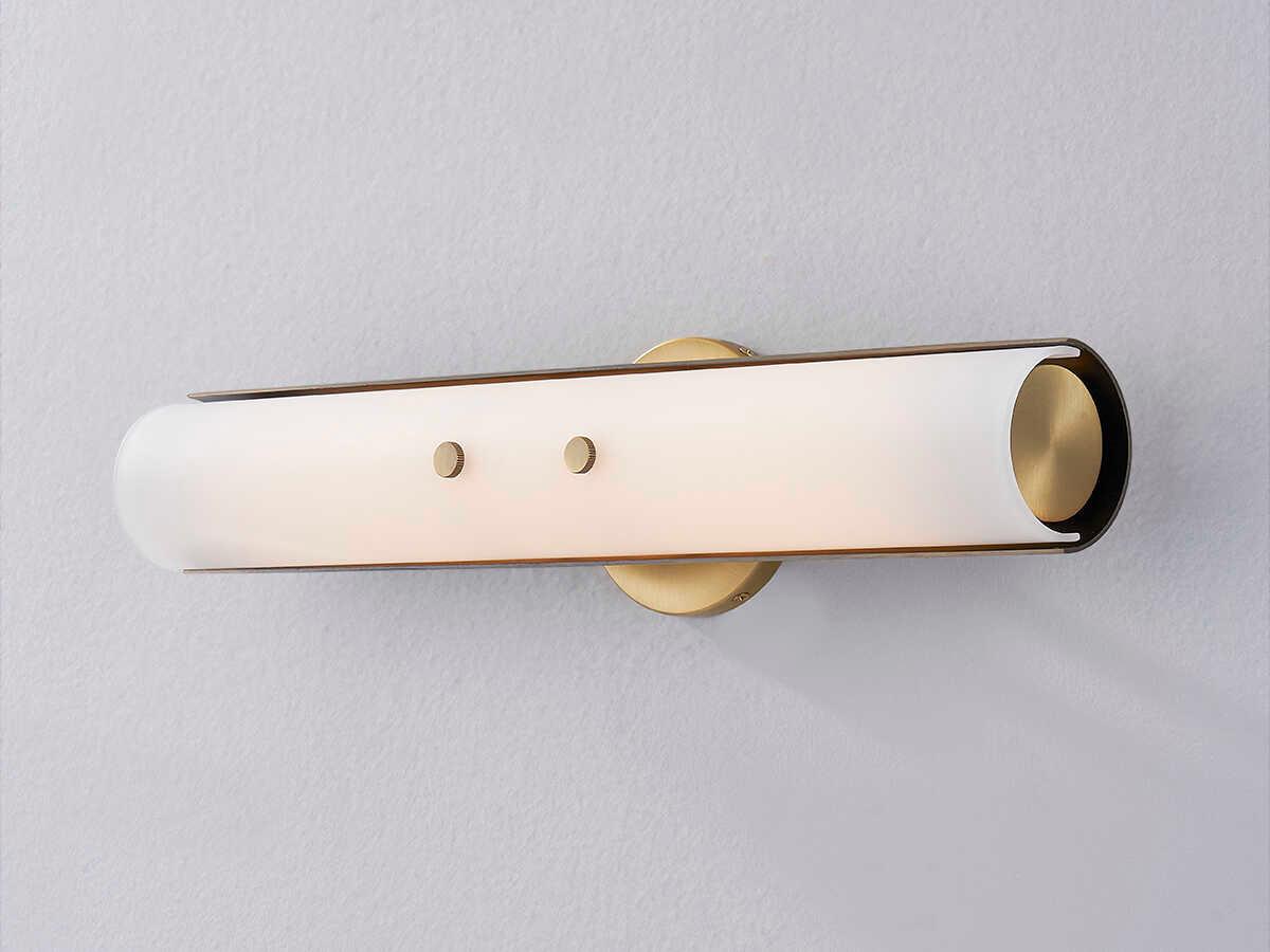 Troy Lighting Titus 1-Light Patina Brass Glass LED Wall Sconce