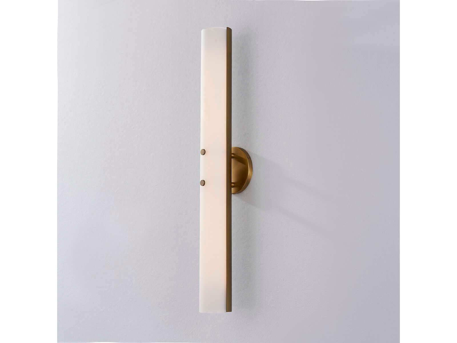 Troy Lighting Titus 1-Light Patina Brass Glass LED Wall Sconce