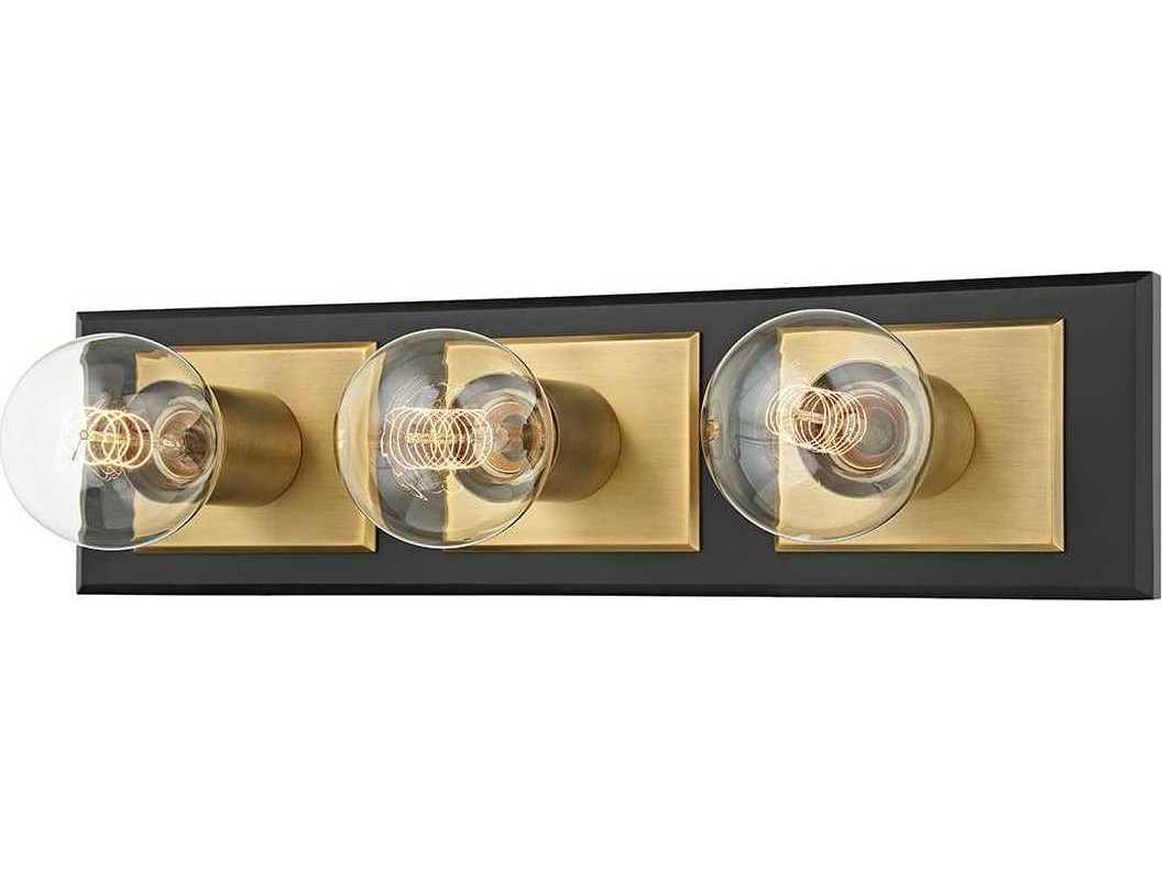 Troy Lighting Runyan 3-Light Brass Black Vanity Light