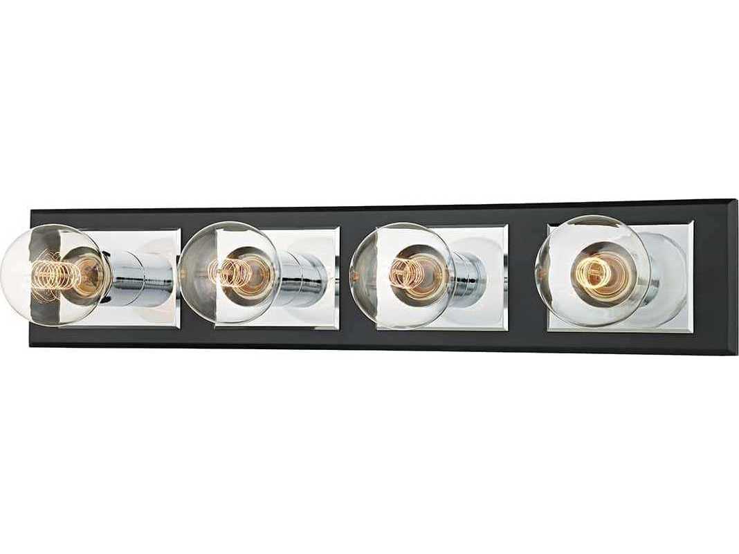 Troy Lighting Runyan 4-Light Silver Black Vanity Light