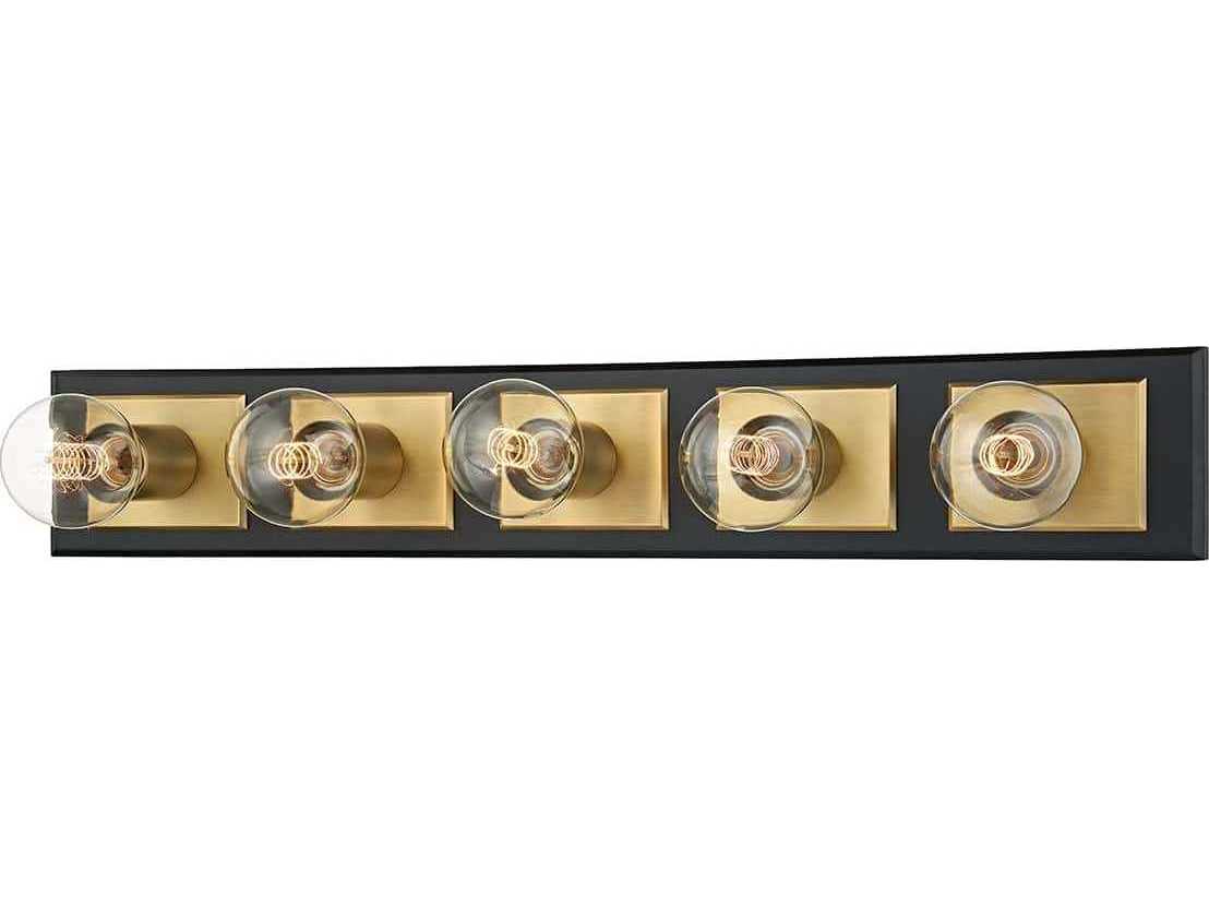Troy Lighting Runyan 5-Light Brass Black Vanity Light