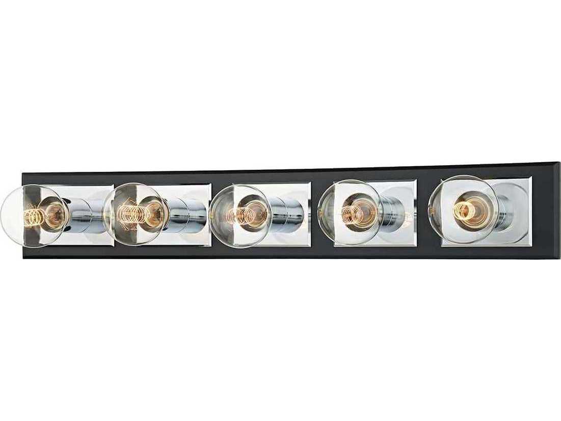 Troy Lighting Runyan 5-Light Silver Black Vanity Light