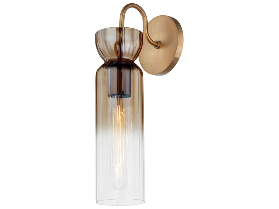 Troy Lighting Julian 1-Light Patina Brass Glass Wall Sconce