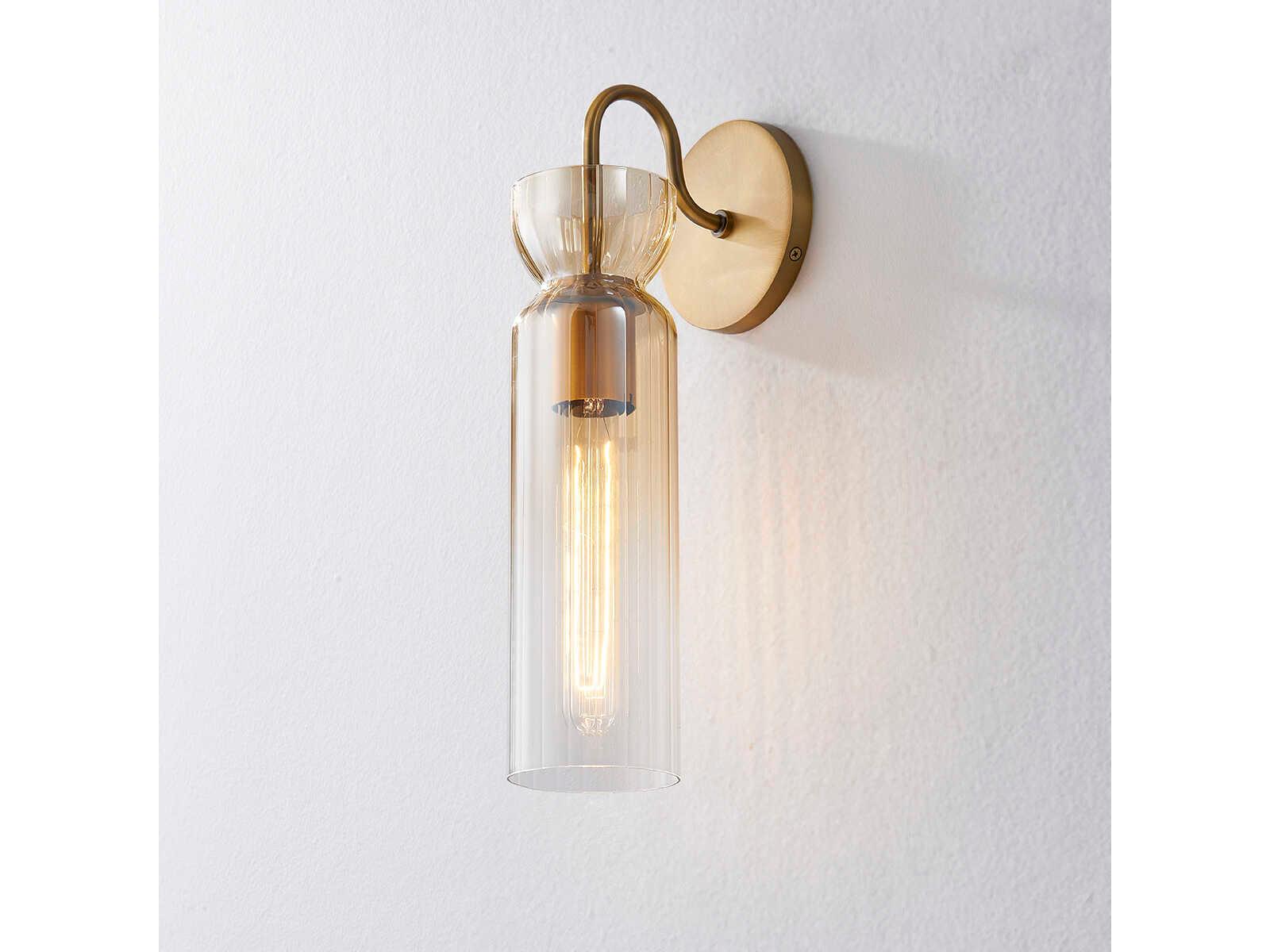 Troy Lighting Julian 1-Light Patina Brass Glass Wall Sconce