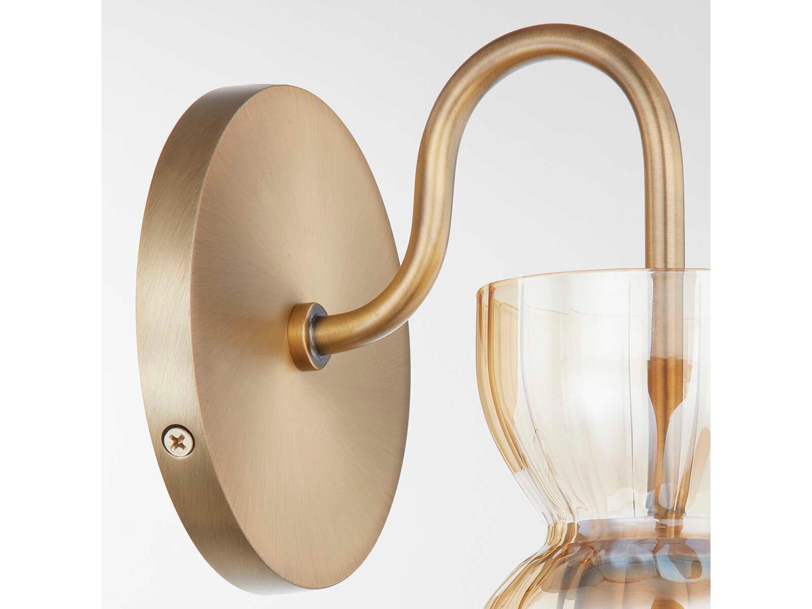 Troy Lighting Julian 1-Light Patina Brass Glass Wall Sconce