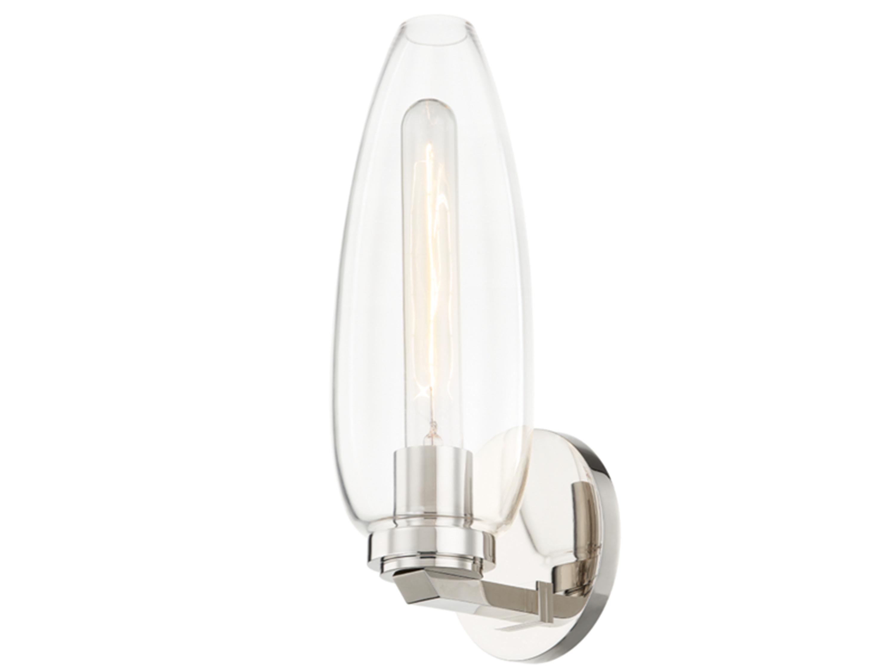 Troy Lighting Fresno 1-Light Polished Nickel Glass Wall Sconce