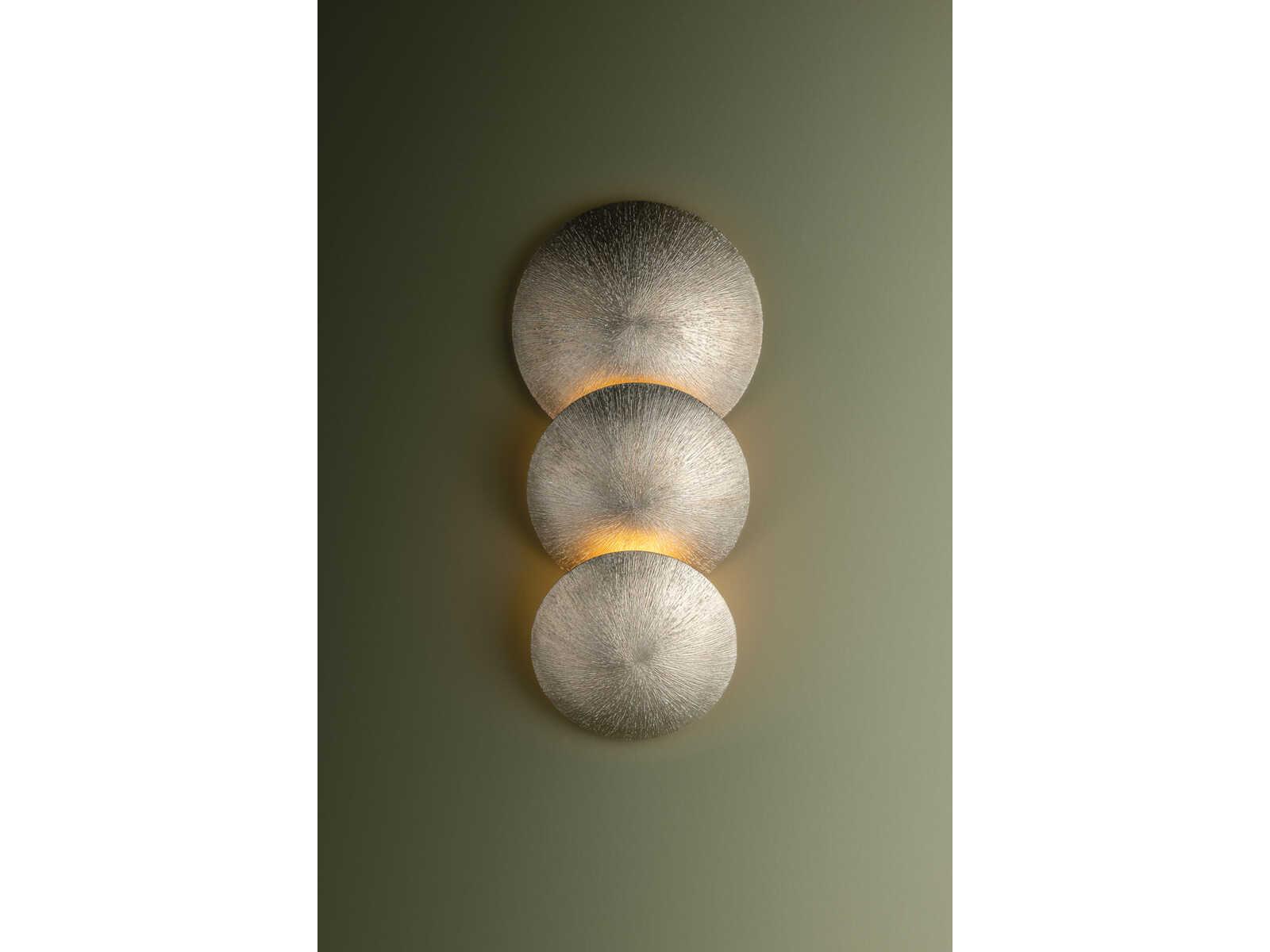 Troy Lighting Reef 3-Light Textured Warm Silver Leaf Wall Sconce