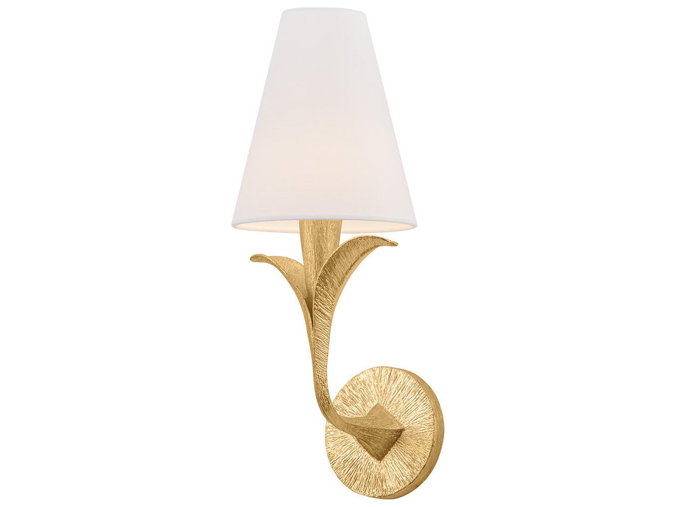 Troy Lighting Quill 1-Light Gilded Ivory Gold Traditional Wall Sconce