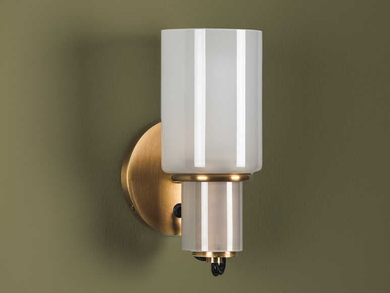 Troy Lighting Lincoln 1-Light Patina Brass Glass Wall Sconce