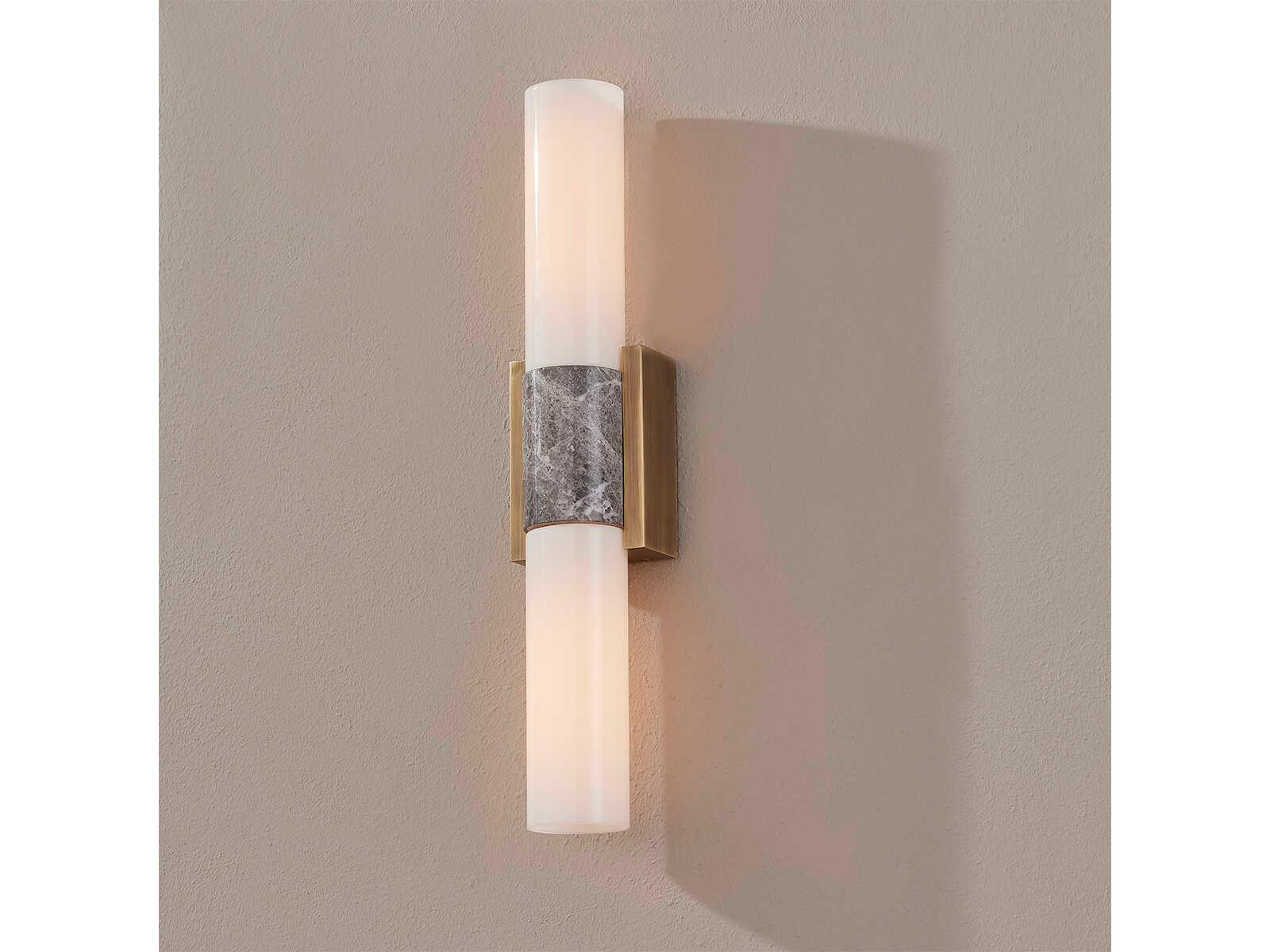 Troy Lighting Fremont Patina Brass Glass Wall Sconce