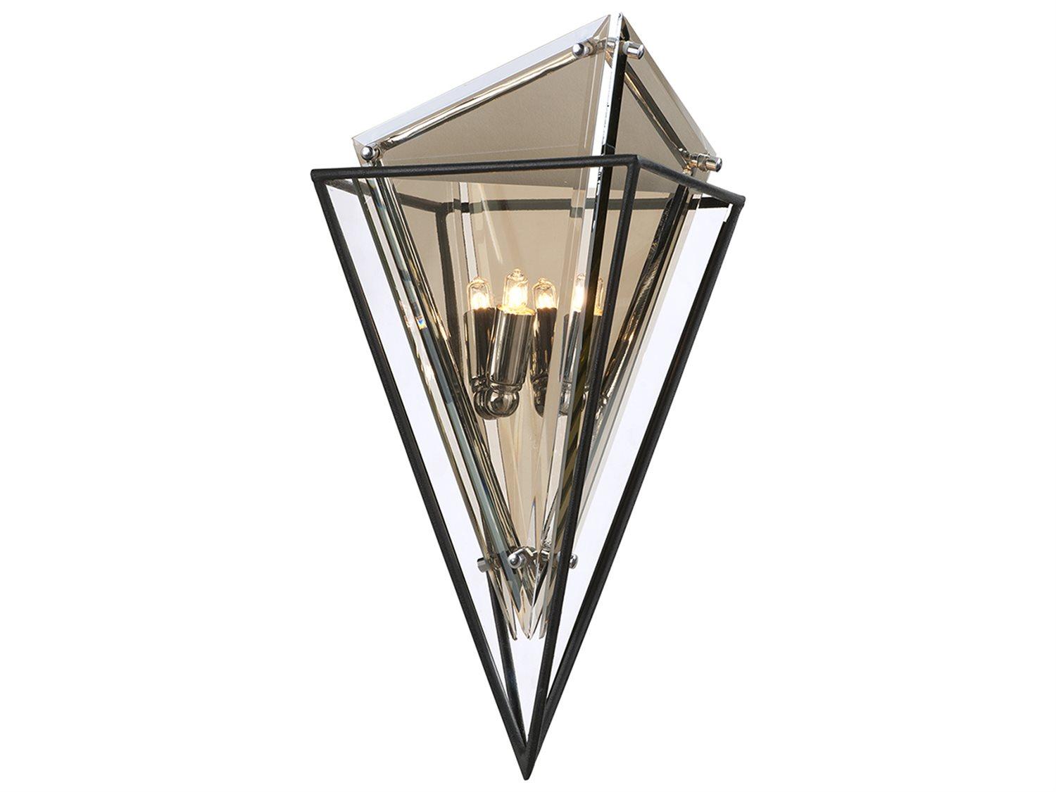 Troy Lighting Epic 2-Light Forged Iron Black Glass Wall Sconce