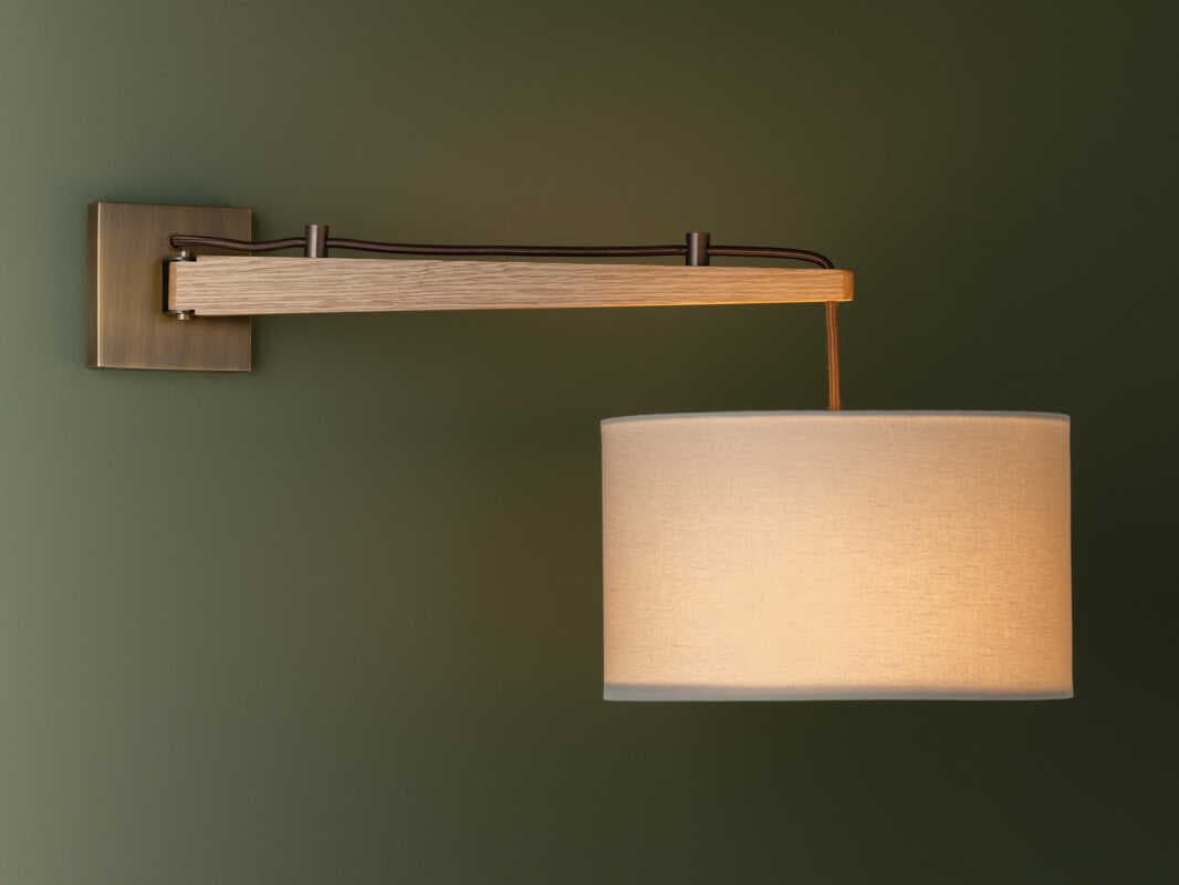 Troy Lighting Mailo 1-Light Patina Brass Brown Swing Wall Sconce