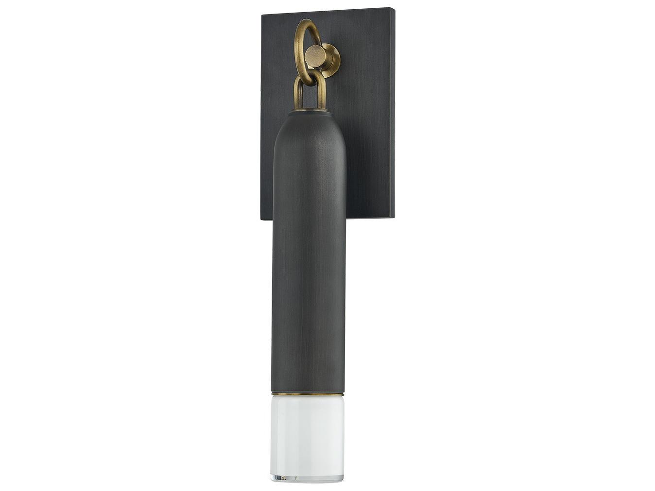 Troy Lighting Osprey 1-Light Patina Brass Graphite Black Wall Sconce