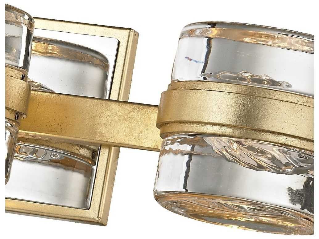 Troy Lighting Splash 3-Light Gold Leaf Polished Chrome Glass LED Wall Sconce