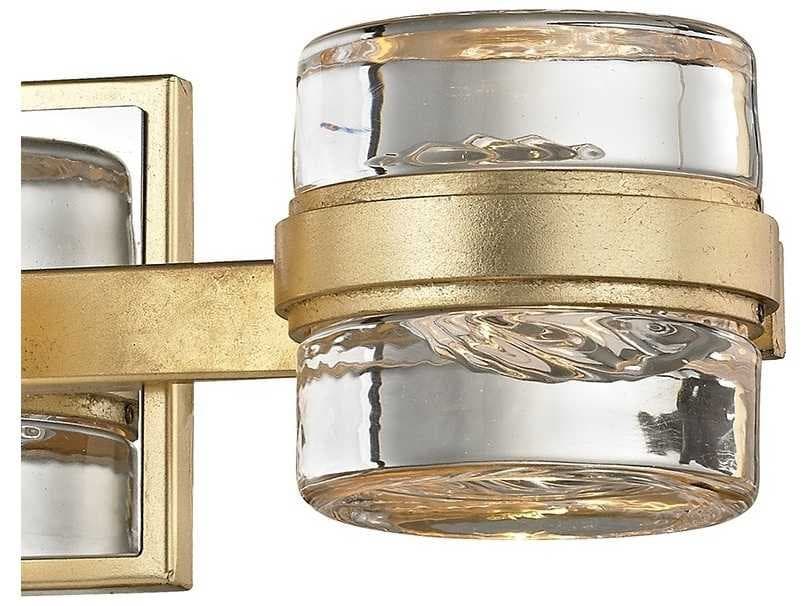 Troy Lighting Splash 3-Light Gold Leaf Polished Chrome Glass LED Wall Sconce