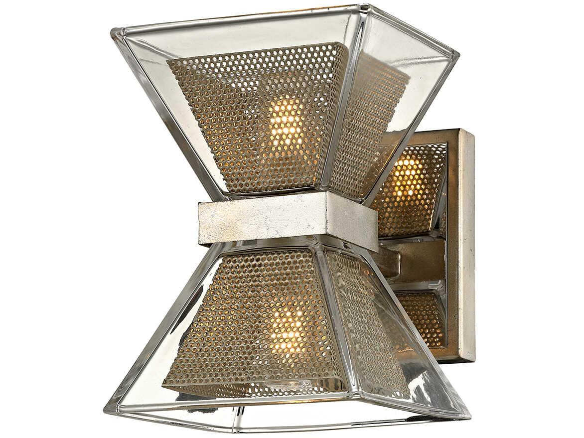 Troy Lighting Expression 2-Light Silver Leaf Glass LED Wall Sconce