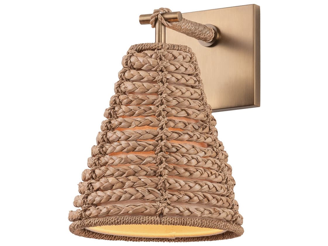 Troy Lighting Redwood 1-Light Patina Brass Wall Sconce