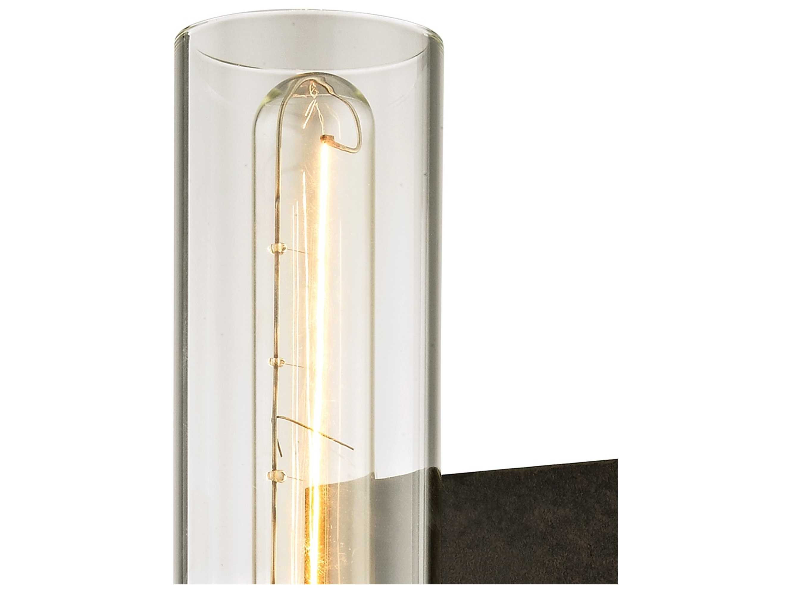 Troy Lighting Xavier 1-Light Vintage Iron Black Glass Wall Sconce