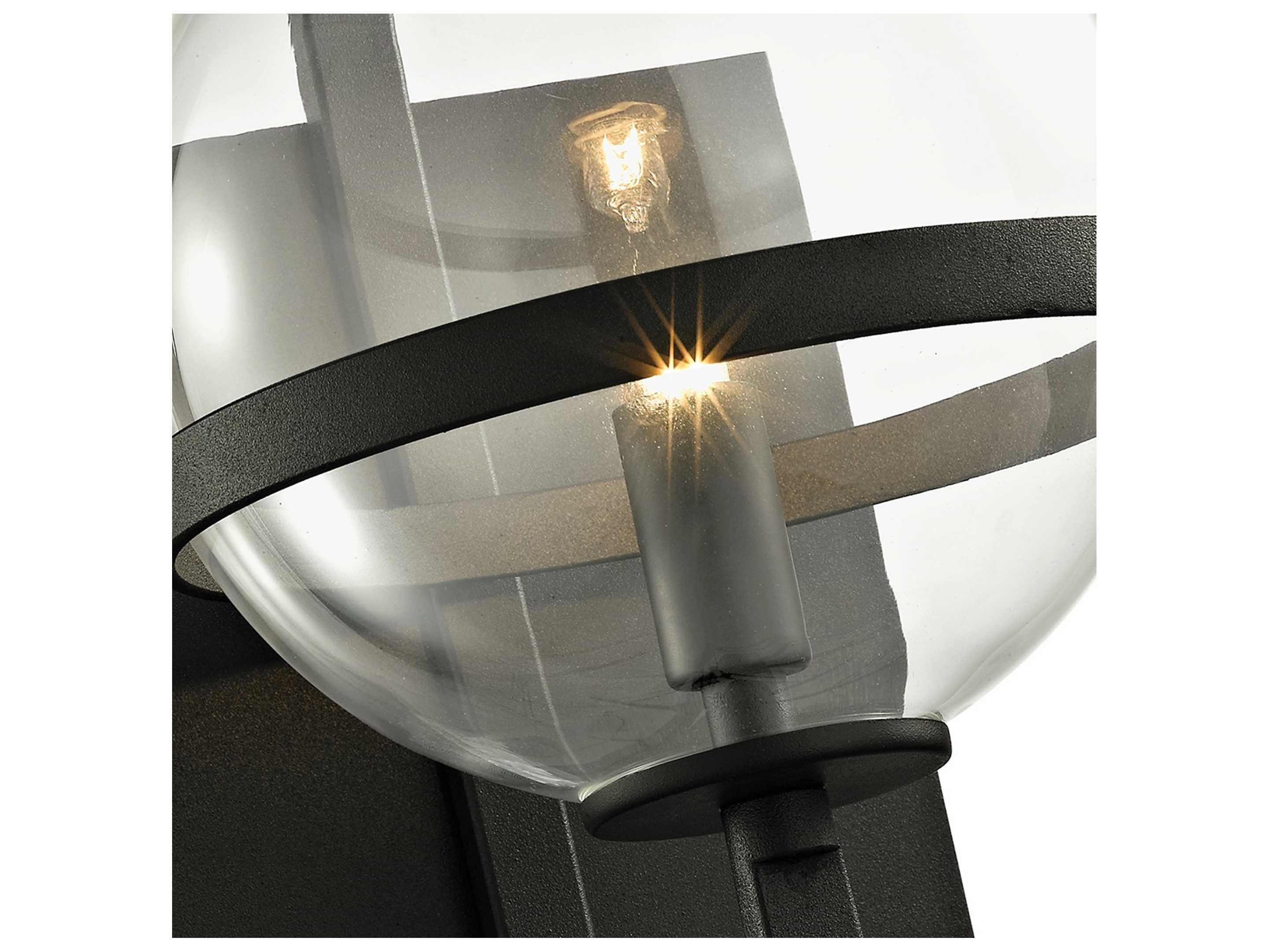 Troy Lighting Elliot 1-Light Textured Black Glass Wall Sconce