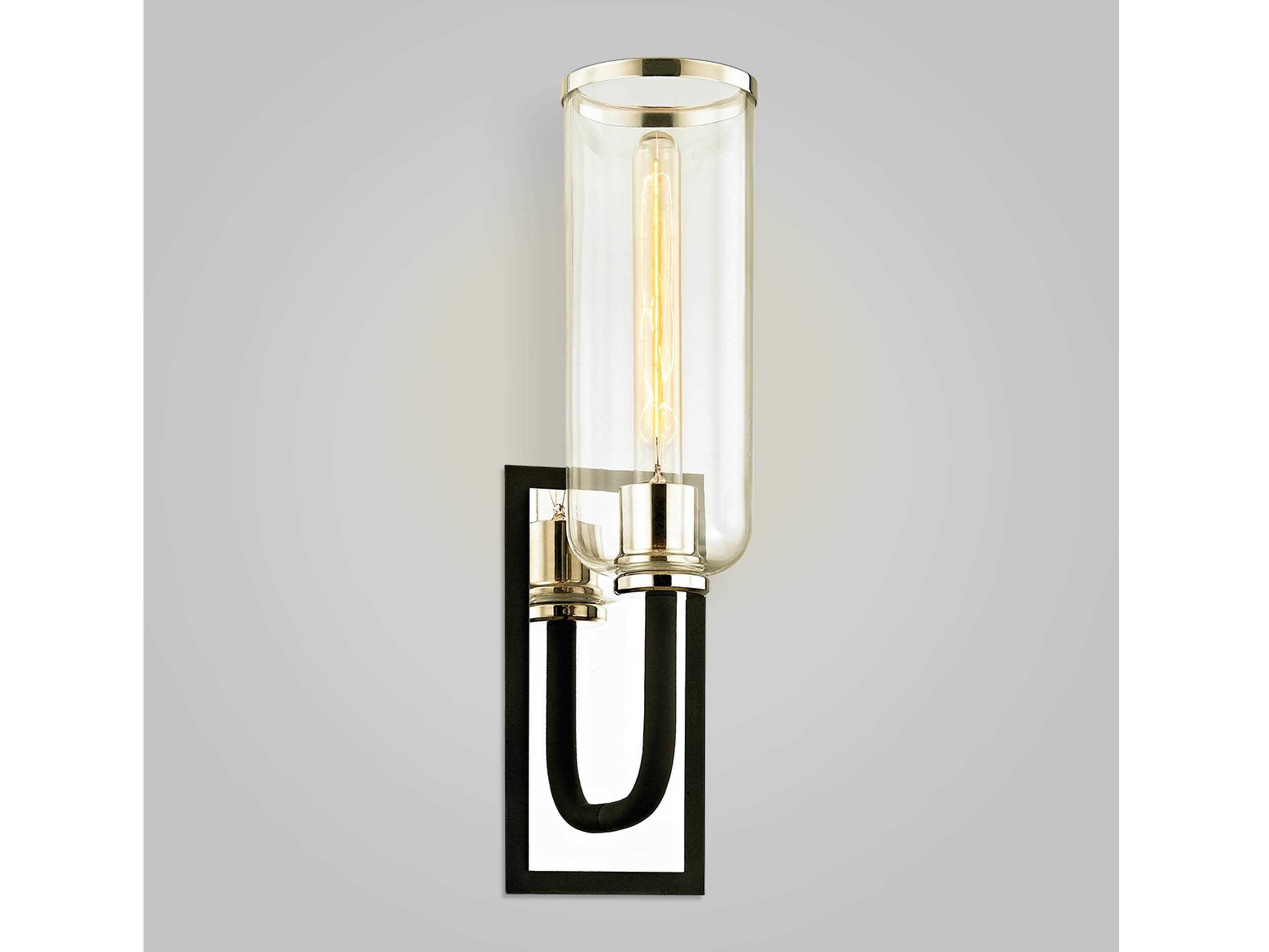 Troy Lighting Aeon 1-Light Carbide Black Glass Wall Sconce