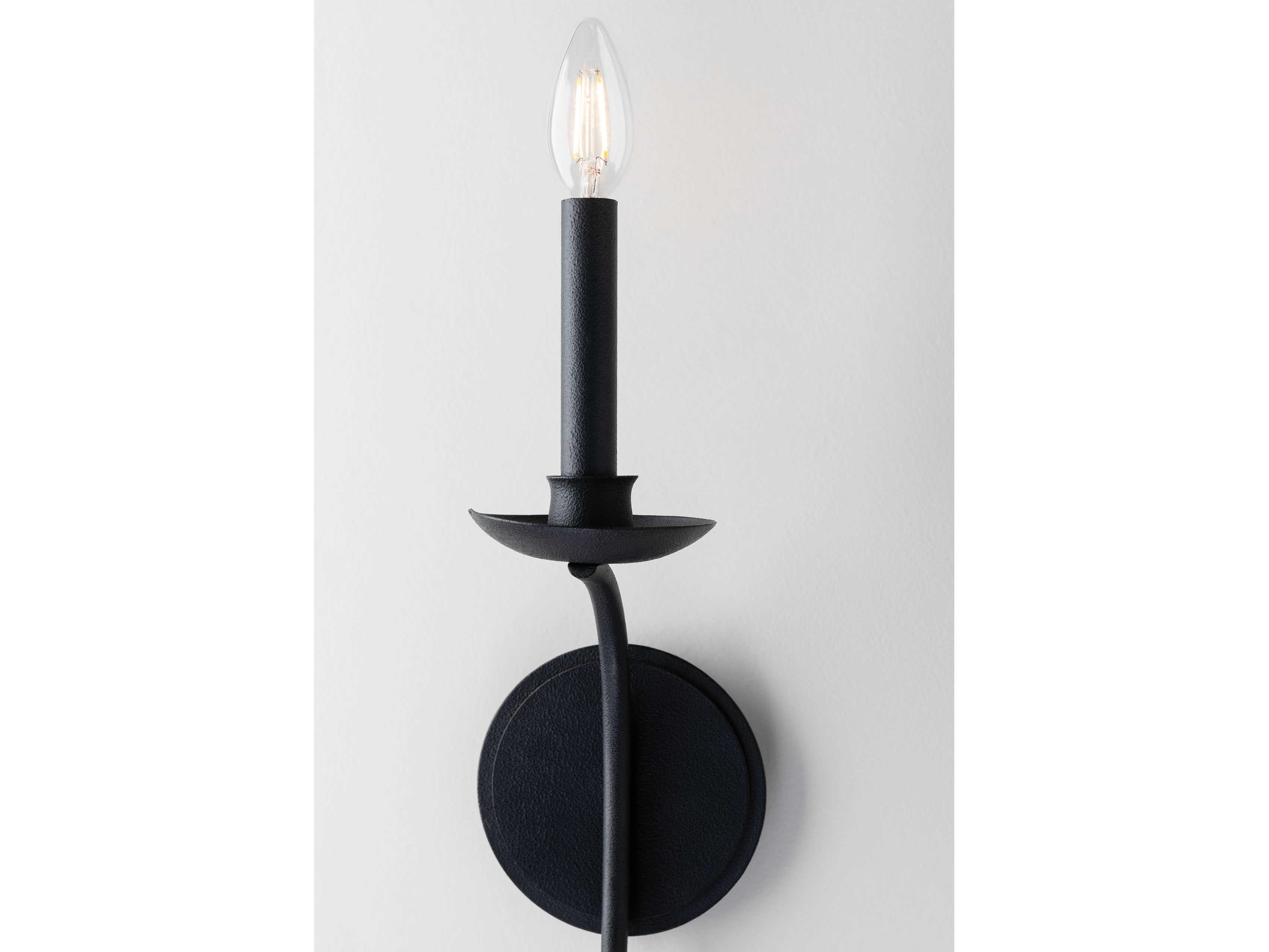 Troy Lighting Sawyer 1-Light Forged Iron Black Wall Sconce