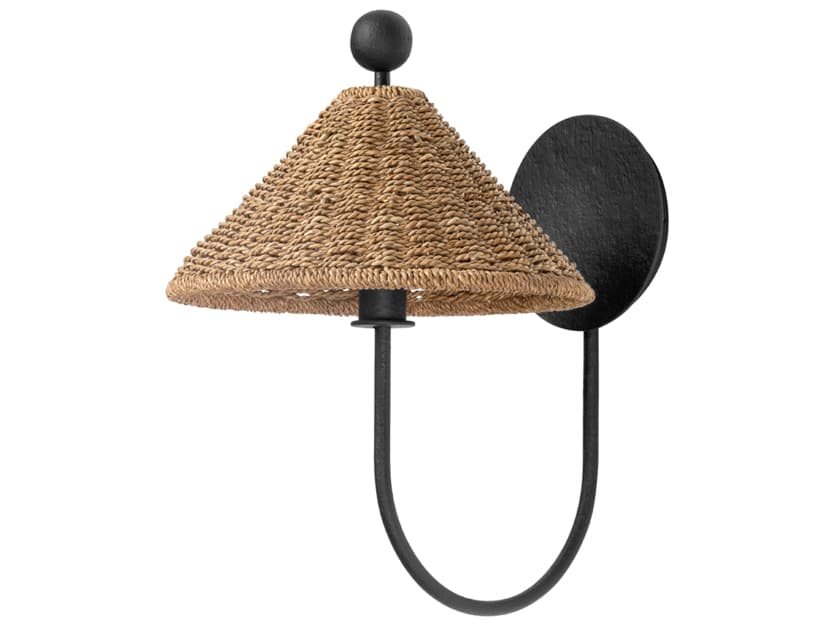 Troy Lighting Layton 1-Light Black Iron Brown Wall Sconce