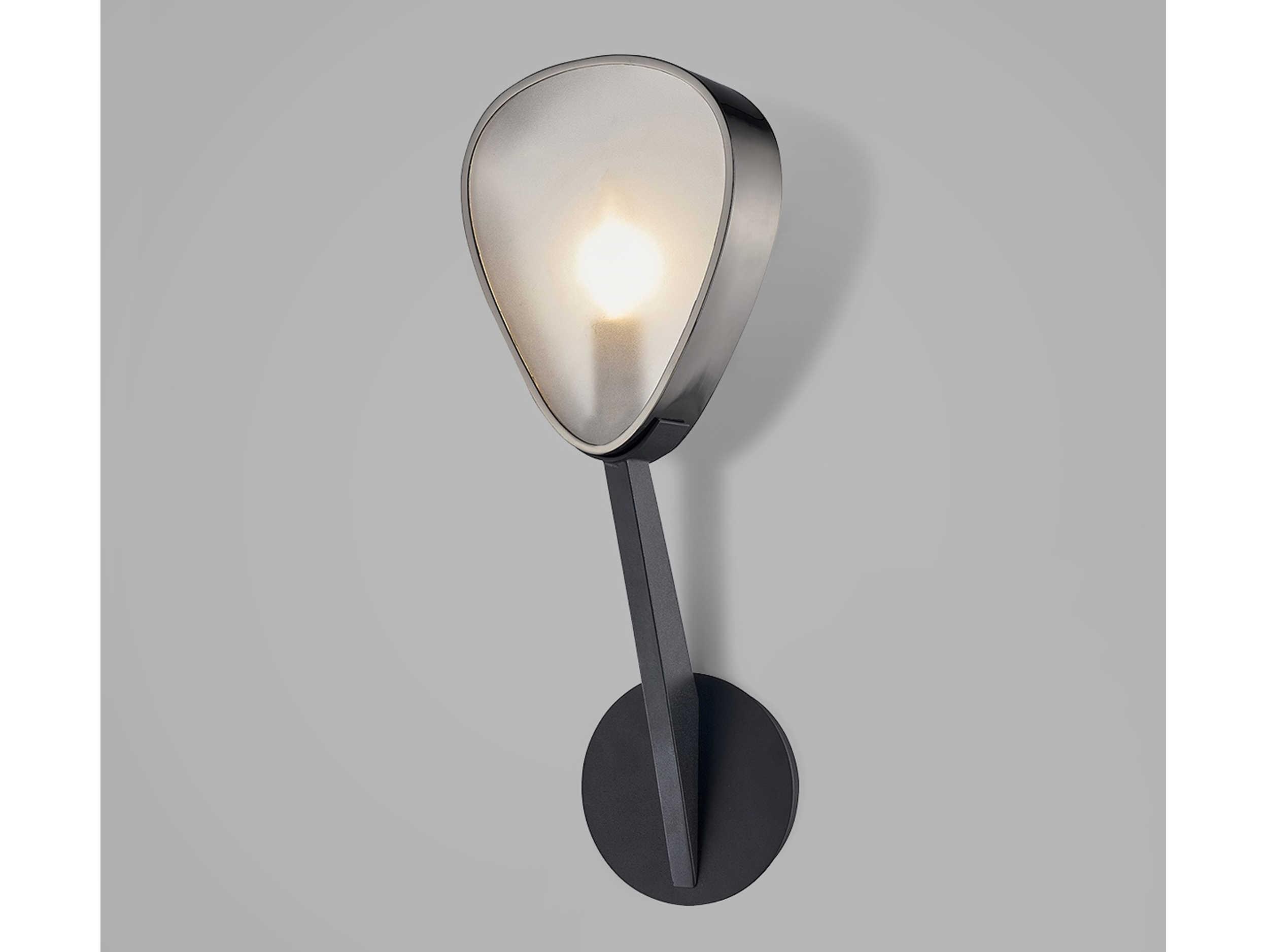 Troy Lighting Allisio 1-Light Carbide Black Chrome Glass Wall Sconce