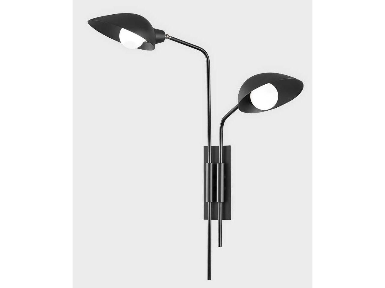 Troy Lighting Leo 2-Light Satin Black Wall Sconce